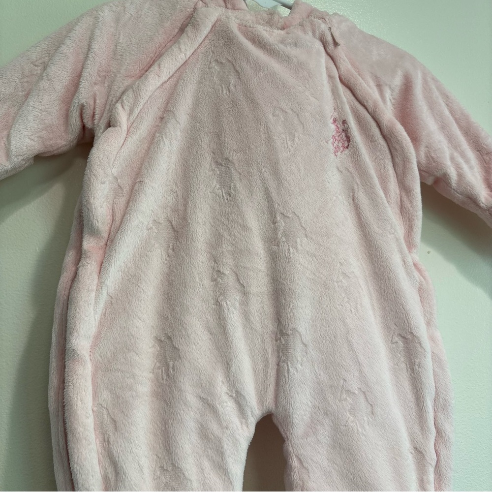 US Polo Aasn baby girl bunting snowsuit pink 3-6 months double zip up soft - Picture 2 of 5